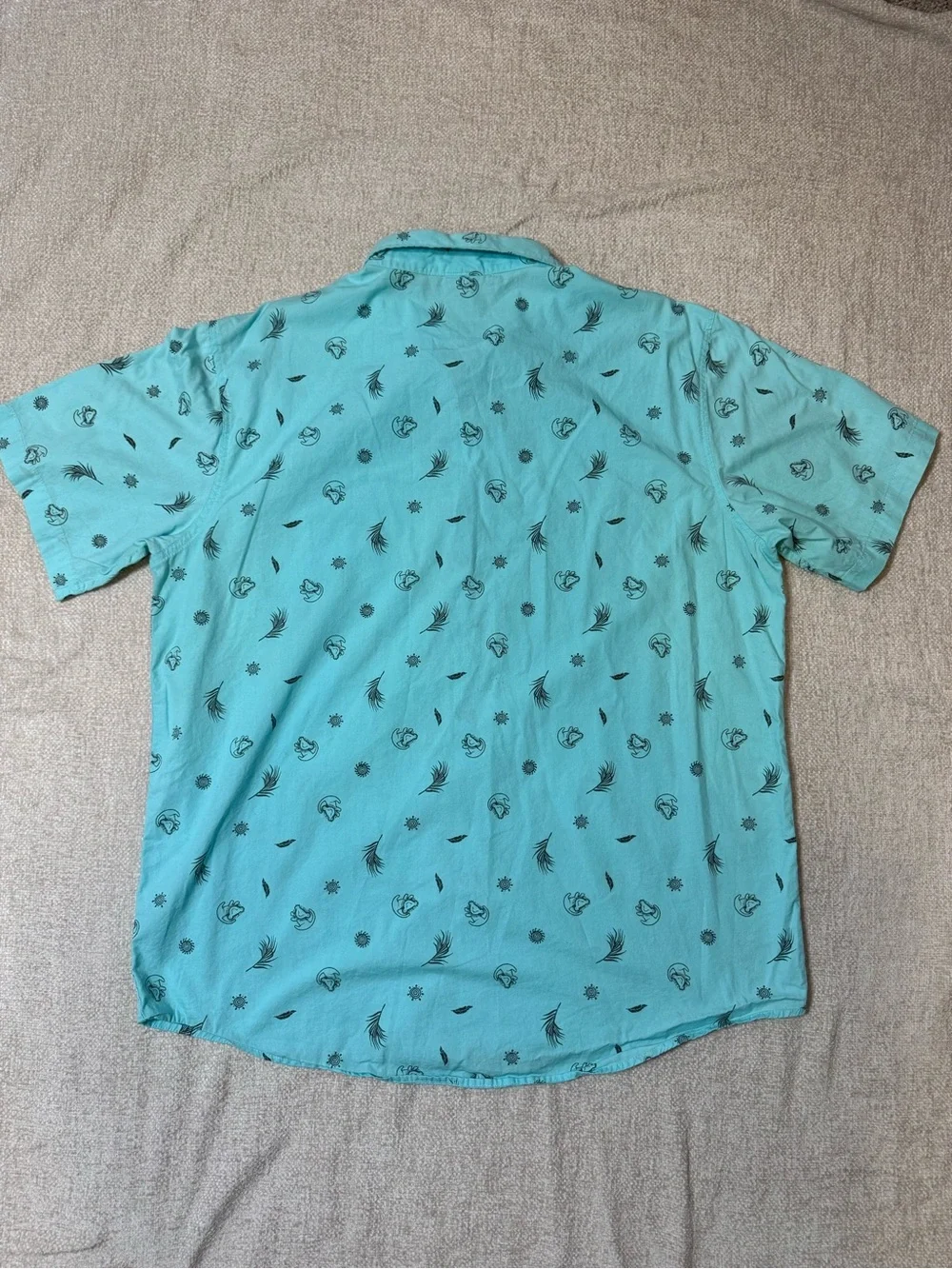 Disney Lion King Rafiki Simba Shirt Mens XL Button Up AOP Y2K Cartooncore